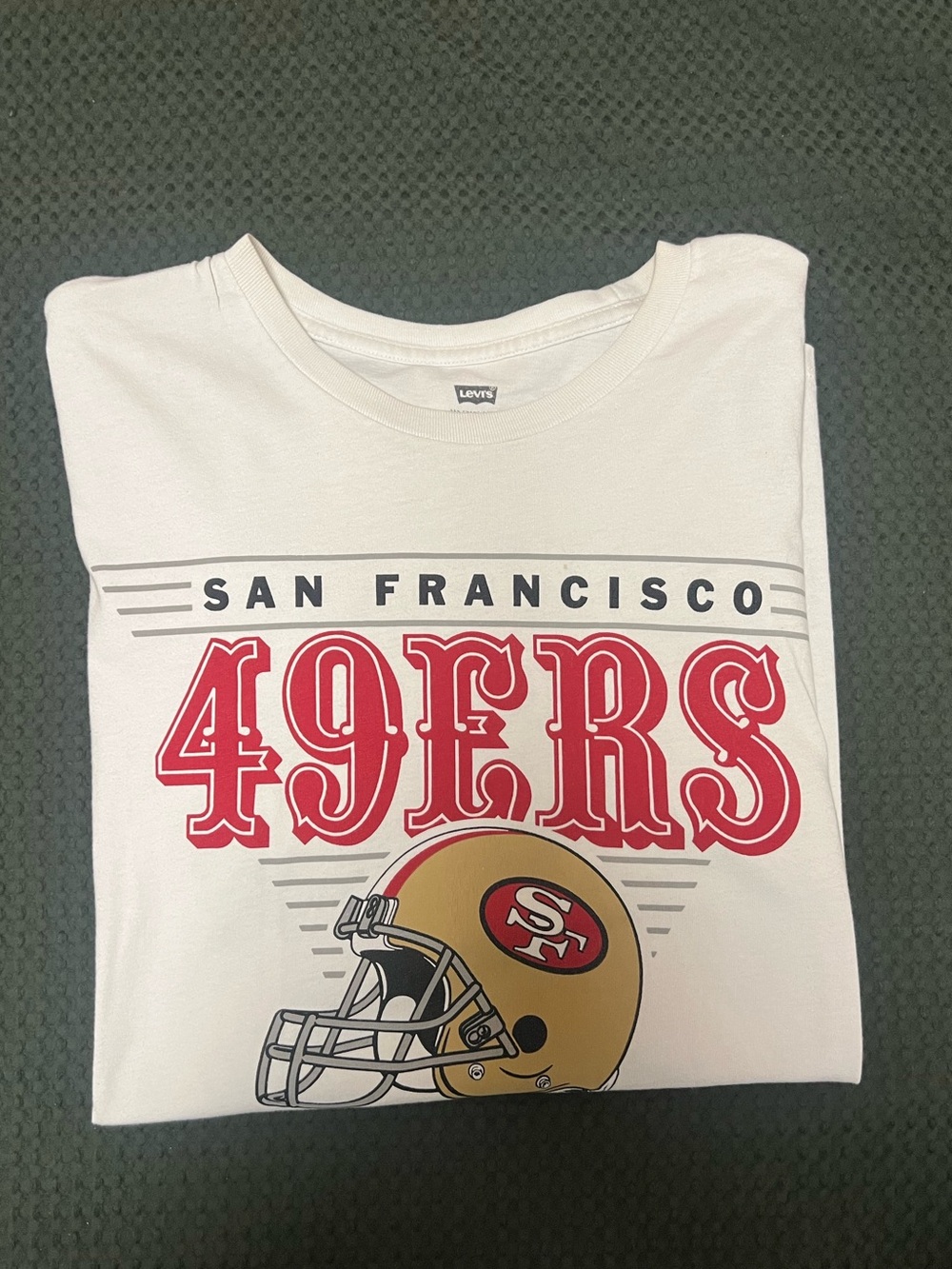 San Francisco 49ers Men Shirt XL White Levi's Graphic Print Helmet Sports